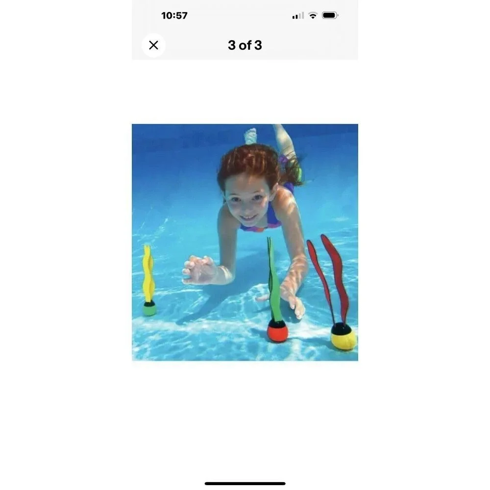 INTEX Underwater SwimmingDiving Pool Toy Sinking Fun Balls 3 Pack-Multi color‎